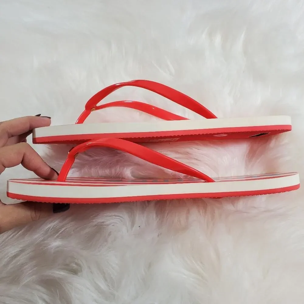 MSRP $48 Kate Spade Size 11 Feldon Tamarillo Printed Footbed Flip Flops